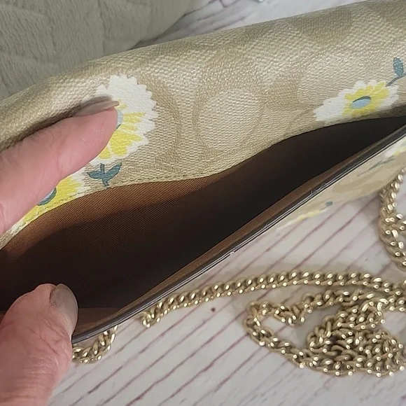 Coach Gemma Tan Floral Crossbody Bag - Picture 4 of 9